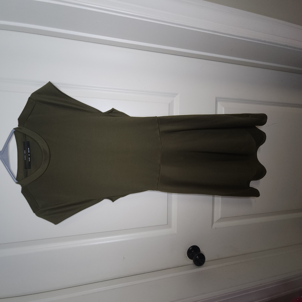 Silence + Noise Green Fit and Flare Mini Dress